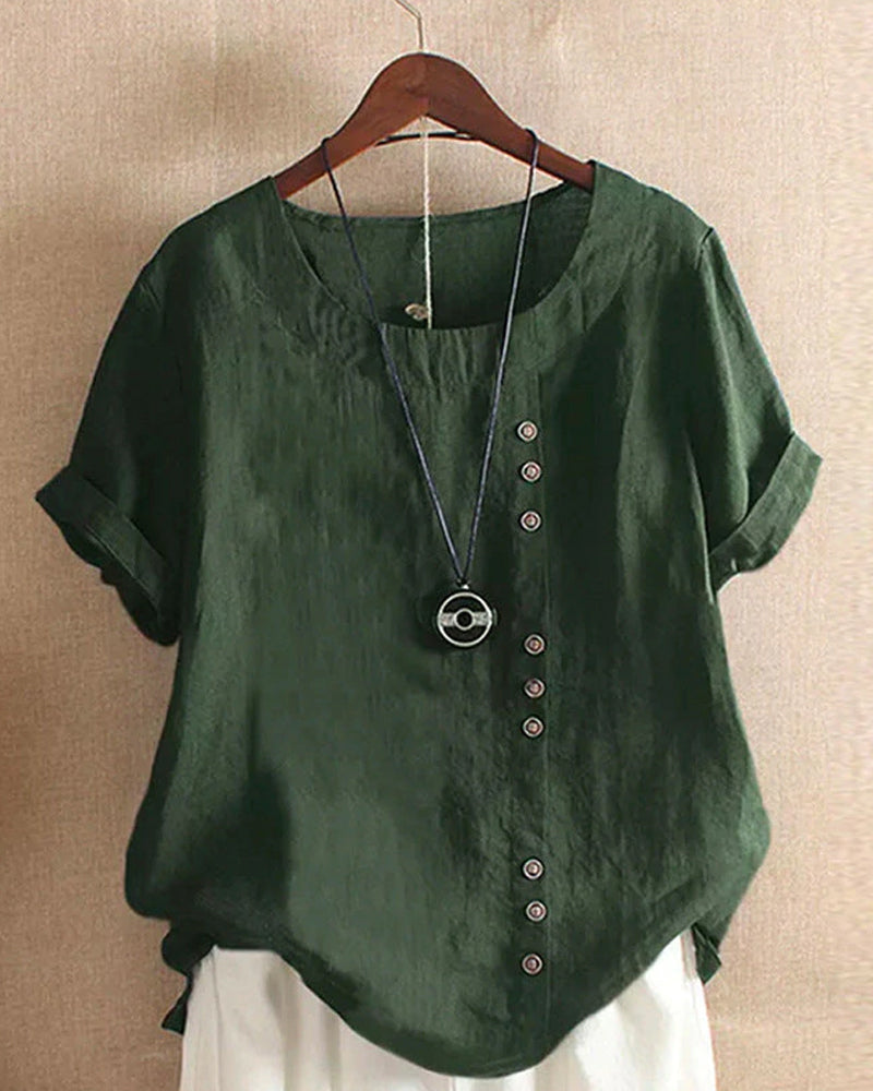 Beatrice | Women's Summer Button Detail Casual Blouse™ – Mühelose Eleganz für warme Tage