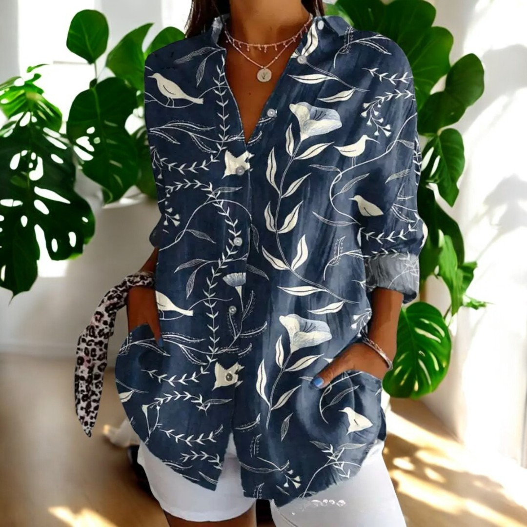 Women's V-Neck Button Blouse Elegant Relaxed Fit Lightweight Work Shirt™ – Zeitlose Eleganz für jeden Anlass