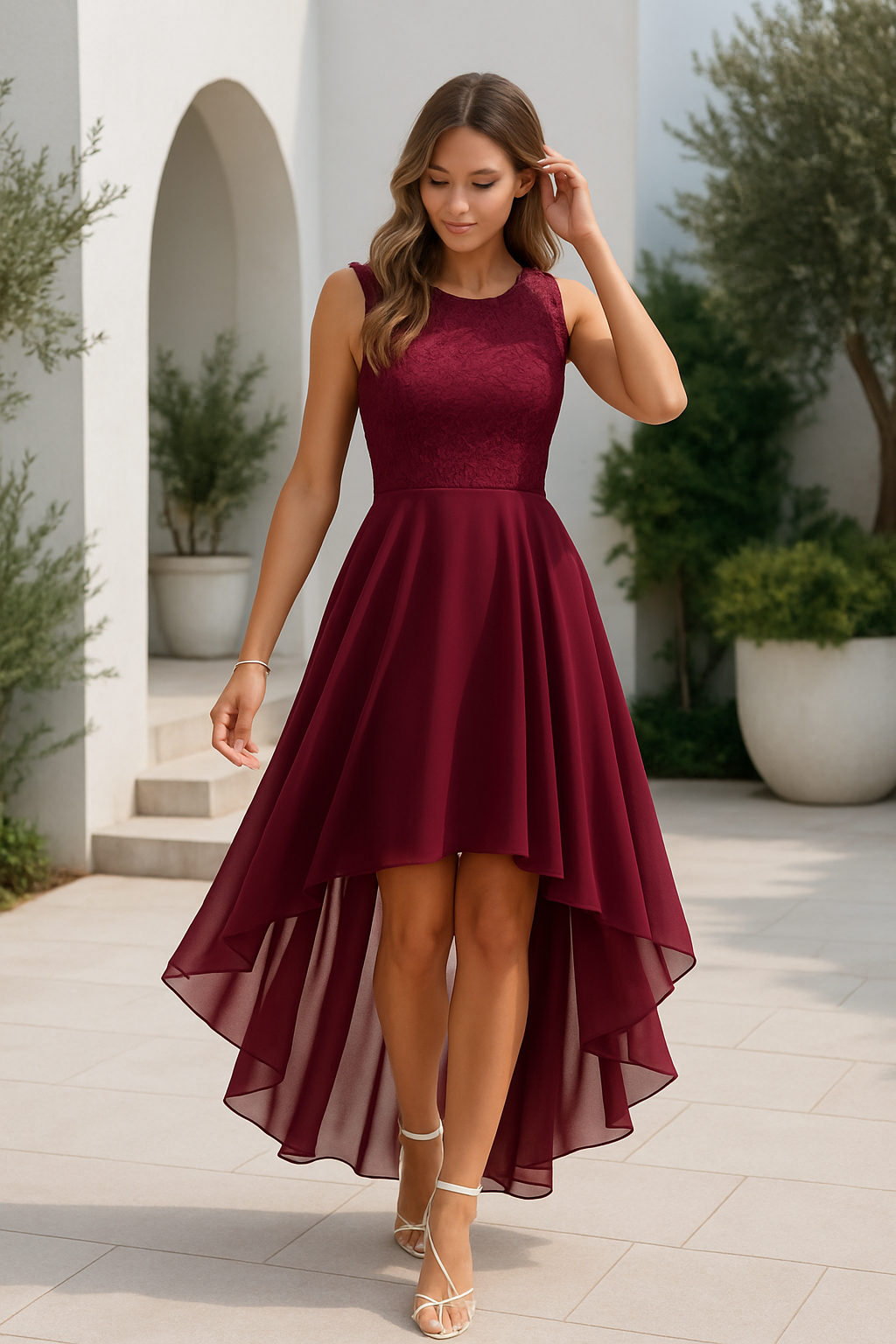 Women's Elegant High Low Sleeveless Wedding Guest Party Dress™ – Zeitlose Eleganz für besondere Anlässe