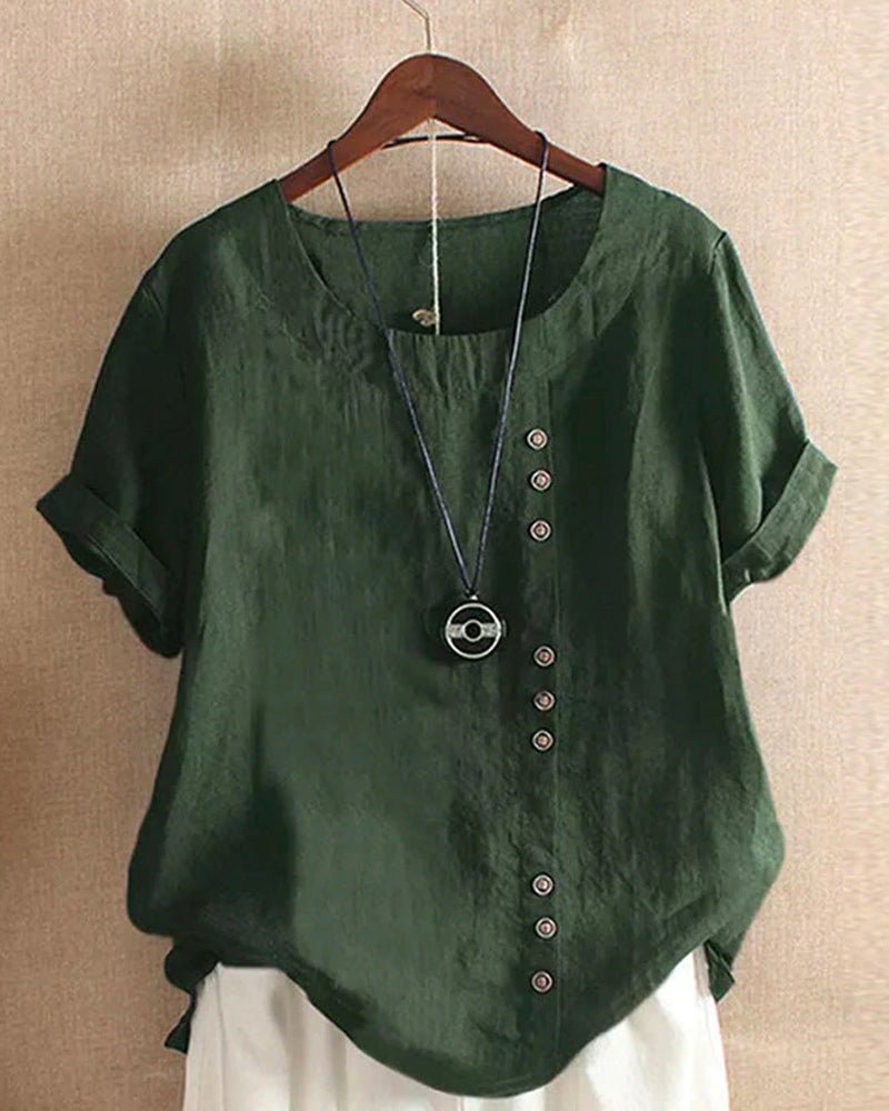 Soft Button Detail Casual Blouse™ – Mühelose Eleganz für jeden Tag