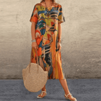 Hanna | Women's Printed Midi Dress™ – Mühelose Eleganz für jeden Tag