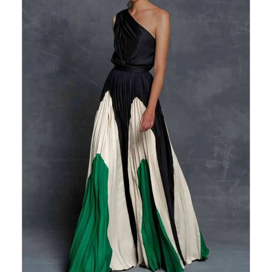Women's One Shoulder Artistic Pleated Elegant Evening Maxi Dress™ – Asymmetrische Eleganz für unvergessliche Auftritte