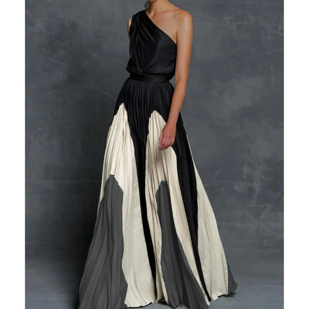 Women's One Shoulder Artistic Pleated Elegant Evening Maxi Dress™ – Asymmetrische Eleganz für unvergessliche Auftritte