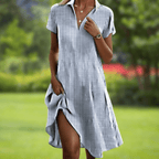 Relaxed Floral Button Midi Dress™ – Müheloser Stil für entspannte Alltage