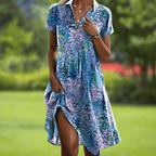 Relaxed Floral Button Midi Dress™ – Müheloser Stil für entspannte Alltage