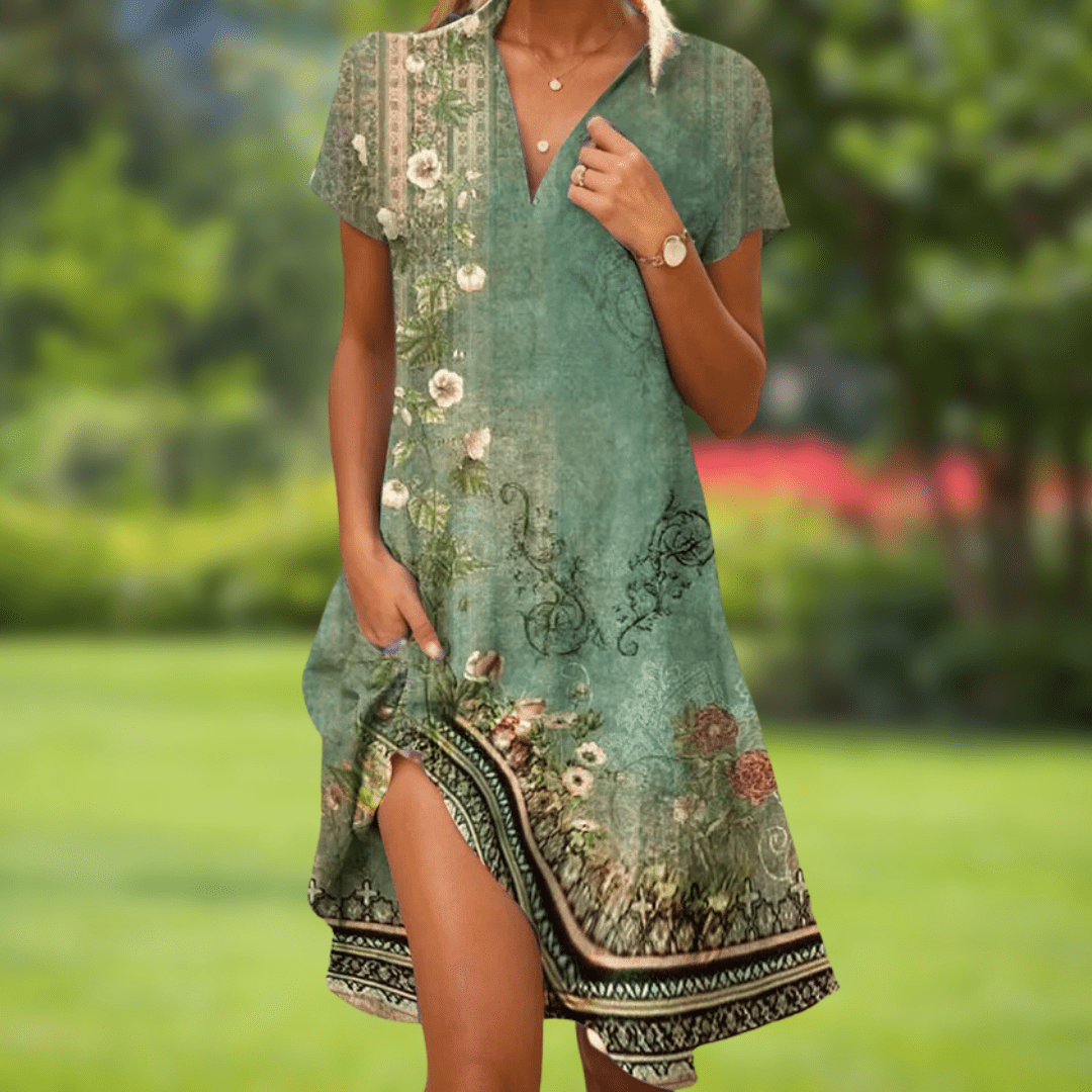 Relaxed Floral Button Midi Dress™ – Müheloser Stil für entspannte Alltage