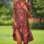 Relaxed Floral Button Midi Dress™ – Müheloser Stil für entspannte Alltage