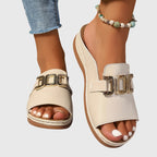 Women's Orthopedic Flat Sandals with Buckle™ – Eleganter Komfort für den ganzen Tag