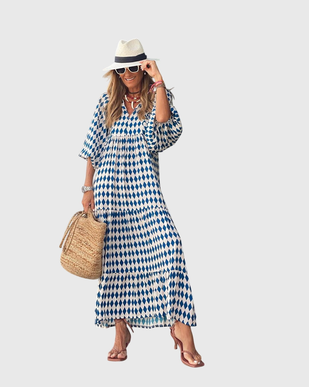 Spring Patterned Maxi Dress For Women™ – Fließender Frühlingskomfort mit zeitloser Eleganz