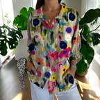 Women's V-Neck Button Blouse Elegant Relaxed Fit Lightweight Work Shirt™ – Zeitlose Eleganz für jeden Anlass
