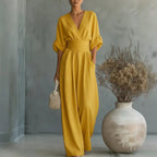 Women's Wide Leg Jumpsuit with V-Neck and Relaxed Fit™ – Mühelose Eleganz für jeden Anlass