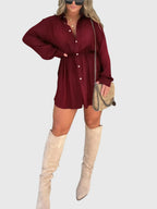 Women's Button Front Long Sleeve Shirt Dress™ – Zeitlose Eleganz für jeden Tag
