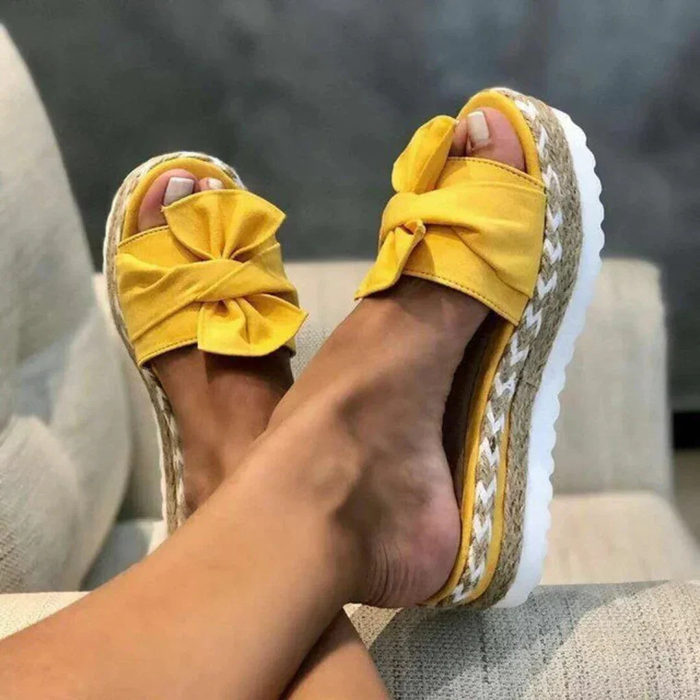 Maribel | Women's Orthopedic Bow Platform Slides™ – Eleganz und Komfort vereint
