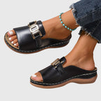 Women's Orthopedic Flat Sandals with Buckle™ – Eleganter Komfort für den ganzen Tag