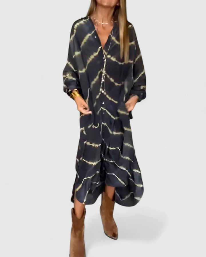 Spring Tie-Dye Midi Dress™ – Fließender Komfort für entspannte Frühlingstage