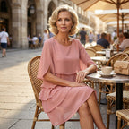 Flowing Layered Ruffle Sleeve Midi Dress for Women™ – Feminine Eleganz mit mühelosem Komfort
