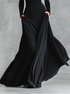 Elegantes Maxikleid mit Carré-Ausschnitt und langen Ärmeln™ – Zeitlose Eleganz für besondere Anlässe