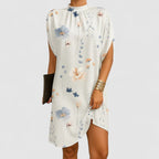 Spring High-Neck Shift Midi Dress™ – Mühelose Eleganz für den Frühling