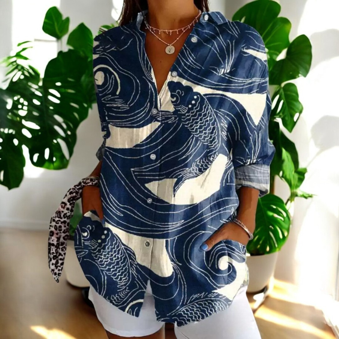 Women's V-Neck Button Blouse Elegant Relaxed Fit Lightweight Work Shirt™ – Zeitlose Eleganz für jeden Anlass