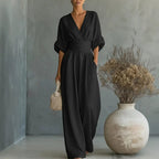 Women's Wide Leg Jumpsuit with V-Neck and Relaxed Fit™ – Mühelose Eleganz für jeden Anlass