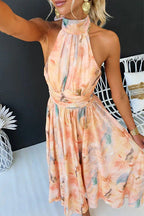 Women's Floral Halter Neck Flowing Fit Summer Maxi Dress™ – Elegante Sommerschönheit für jeden Anlass
