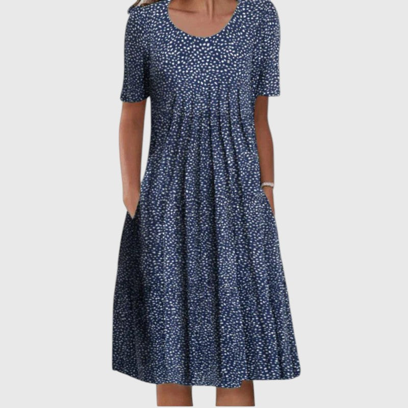 Printed Short Sleeve Midi Dress™ – Müheloser Komfort mit zeitloser Eleganz