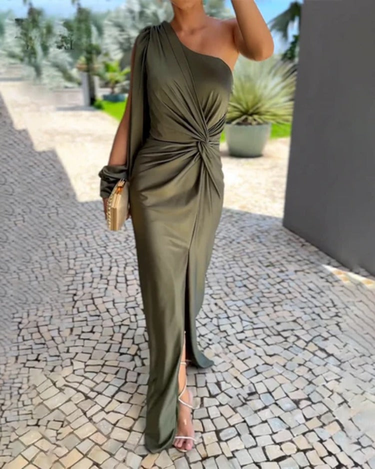 Women's One Shoulder Elegant Fitted Evening Maxi Dress™ – Zeitlose Eleganz für besondere Momente