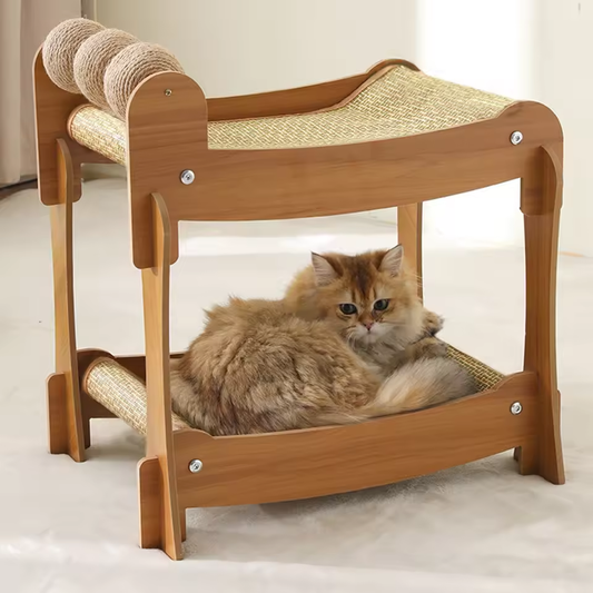 PawVilla™ – 2-stöckiger Katzenkratzbaum, luxuriöser Ruheplatz & stilvolles Kratzmöbel [50 % Rabatt]