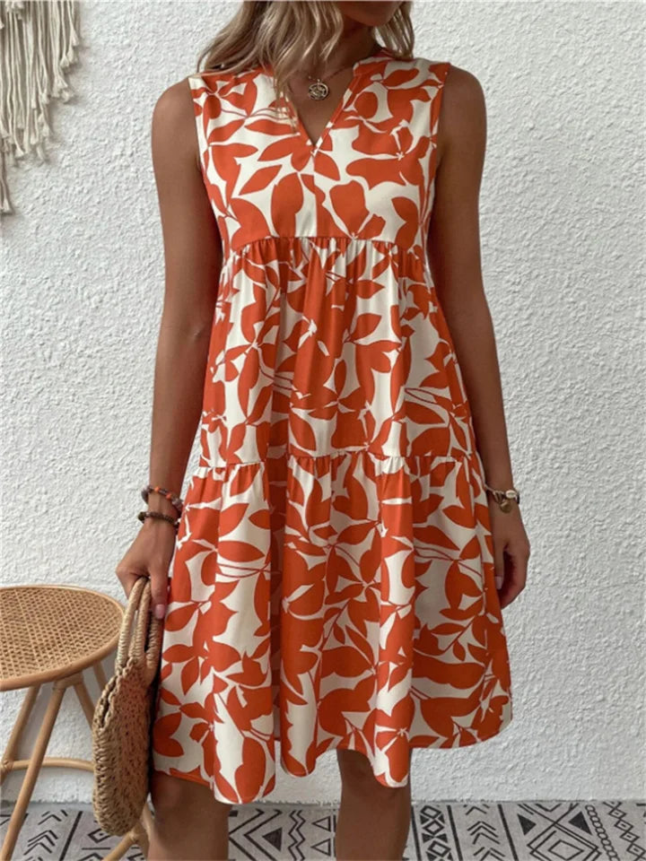 Maris | Women's Leaf Print Summer Dress™ – Müheloser Sommerstil mit femininer Eleganz