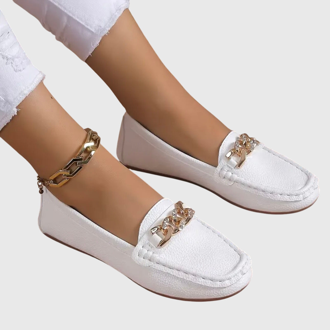 Women's Loafers with Diamond Buckle and Flat Wedge Sole™ – Eleganter Komfort für den ganzen Tag