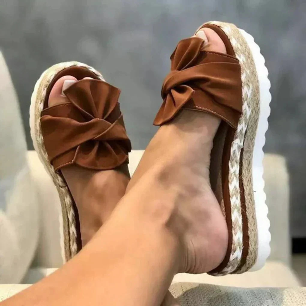 Maribel | Women's Orthopedic Bow Platform Slides™ – Eleganz und Komfort vereint