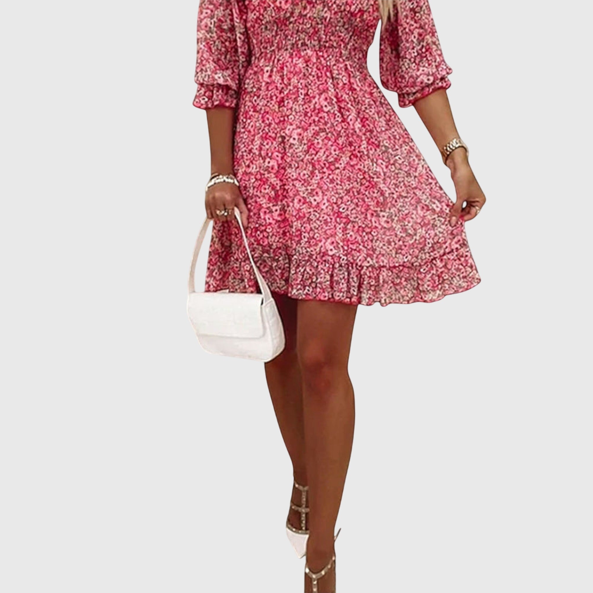 Women's Spring Smocked V-Neck Midi Dress™ – Zeitlose Eleganz für den Frühling