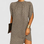 Spring High-Neck Shift Midi Dress™ – Mühelose Eleganz für den Frühling