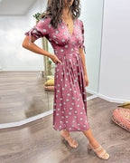 Polka Dot Midi Dress With Flattering A Line Fit for Women™ – Zeitlose Eleganz für jeden Anlass