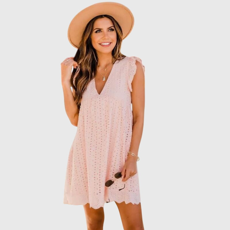Women's V-Neck Sleeveless Mini Dress™ – Mühelose Eleganz für warme Tage