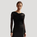 Claire | Women's Spring Sheer Wrap Long-Sleeve Top™ – Elegante Transparenz für stilvolle Frühlingsmomente