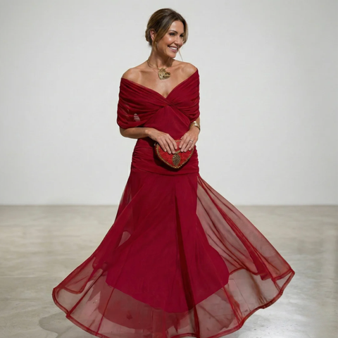 Women's Elegant Maxi Dress with V-Neck and Flowing Fit™ – Zeitlose Eleganz für jeden Anlass