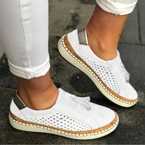 Damen Orthopädische Slip-On Sneakers mit atmungsaktivem Strick und Fußgewölbestütze™ – Ganztägiger Komfort für aktive Frauen