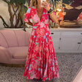 Elegant Floral V-Neck Maxi Dress™ – Romantische Eleganz für jeden Anlass