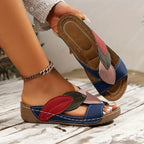 Women's Orthopedic Slide Sandals with Leaf Detail™ – Komfort trifft auf eleganten Stil