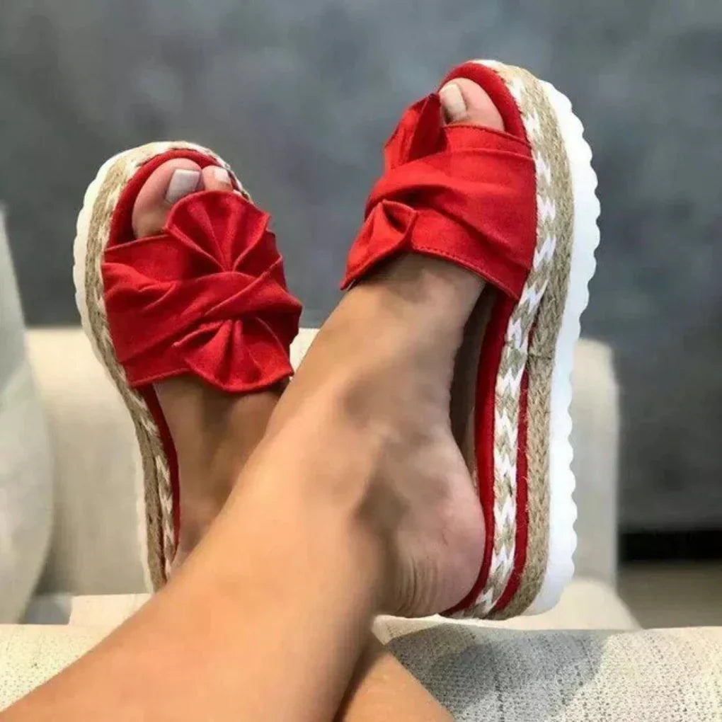 Maribel | Women's Orthopedic Bow Platform Slides™ – Eleganz und Komfort vereint