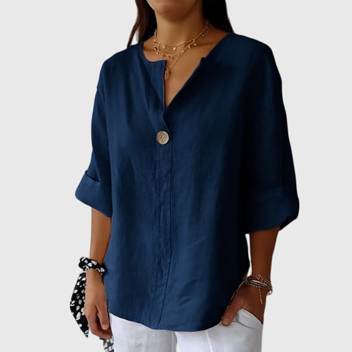Relaxed Button Front Blouse™ – Mühelose Eleganz für jeden Tag