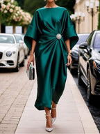 Women's Batwing Sleeve Maxi Dress with Gathered Waist and Elegant Fit™ – Zeitlose Eleganz für jeden Anlass