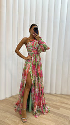 Floral One-Shoulder Maxi Dress™ – Elegante Statement-Silhouette für besondere Anlässe