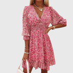 Women's Spring Smocked V-Neck Midi Dress™ – Zeitlose Eleganz für den Frühling