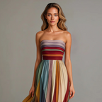 Women's Strapless Pleated Maxi Dress with Flowing Skirt and Elegant Fit™ – Zeitlose Eleganz für besondere Anlässe