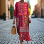 Women's Boho Printed Flowing Relaxed Fit Casual Summer Maxi Dress™ – Mühelose Eleganz für warme Tage