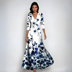Women's Floral Maxi Dress with V Neck Wrap and Flowing Fit™ – Eleganter Boho-Style für jeden Anlass