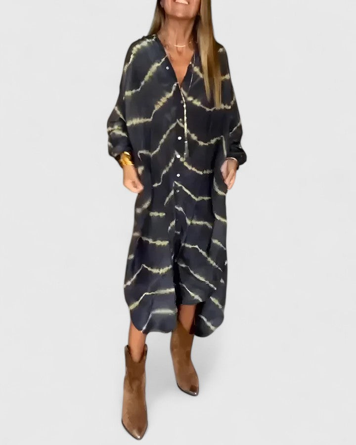 Spring Tie-Dye Midi Dress™ – Fließender Komfort für entspannte Frühlingstage