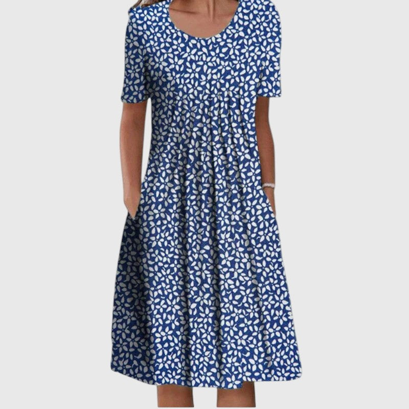 Printed Short Sleeve Midi Dress™ – Müheloser Komfort mit zeitloser Eleganz
